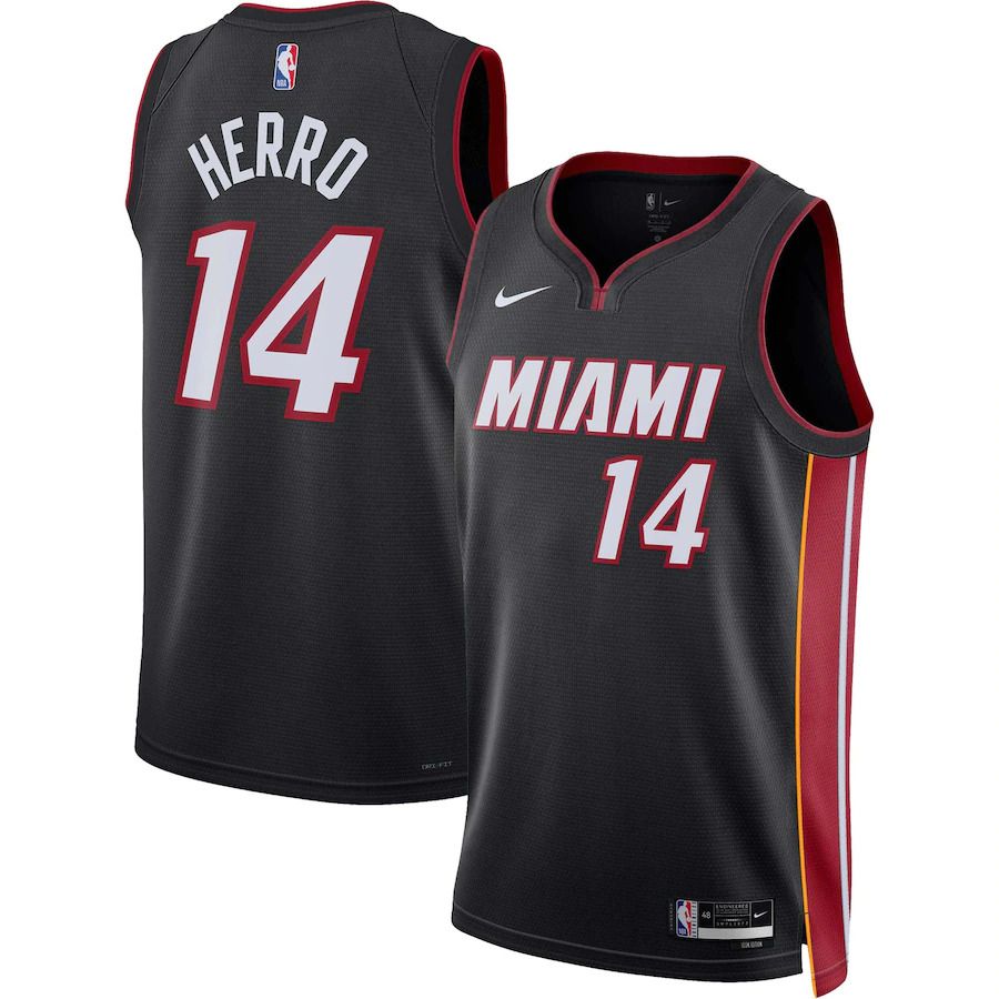 Men Miami Heat #14 Tyler Herro Nike Black Icon Edition 2022-23 Swingman NBA Jersey